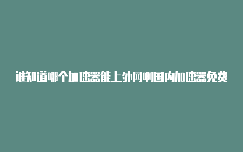 谁知道哪个加速器能上外网啊国内加速器免费好用的有哪些可以看油管的-加速器